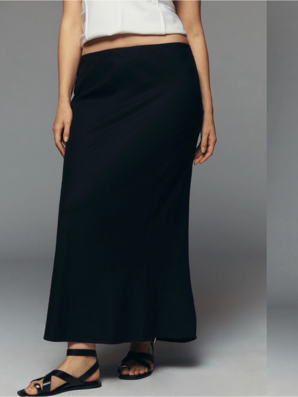 Tilda Linen Blend Maxi Slip Skirt